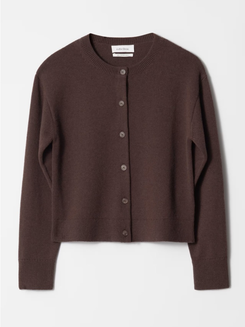 Dark Brown Merino Wool Button sweater